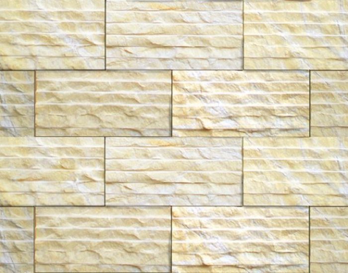 Đá chẻ sóng vàng tự nhiên ốp trang trí sân cổng tường rào DC-003Y