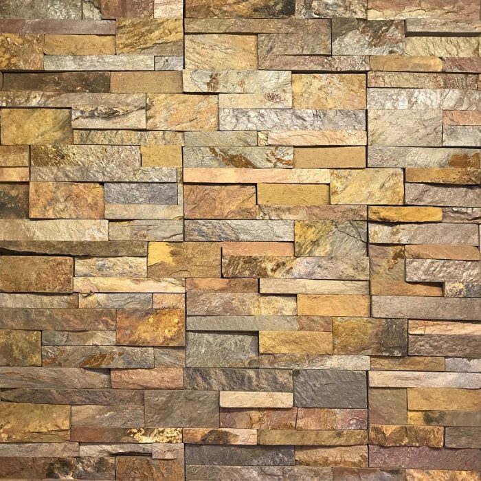 Đá ghép màu vàng Đà Nẵng tự nhiên ốp trang trí sân cổng tường rào DG-002V